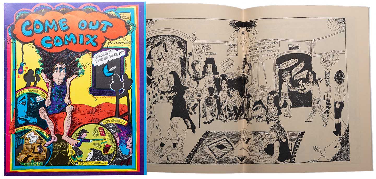 Cover and inside pages of Come Out Comix circa 1973