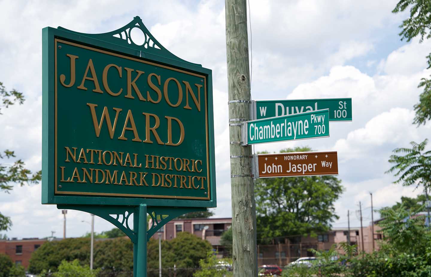 An entrance sign to Jackson Ward.