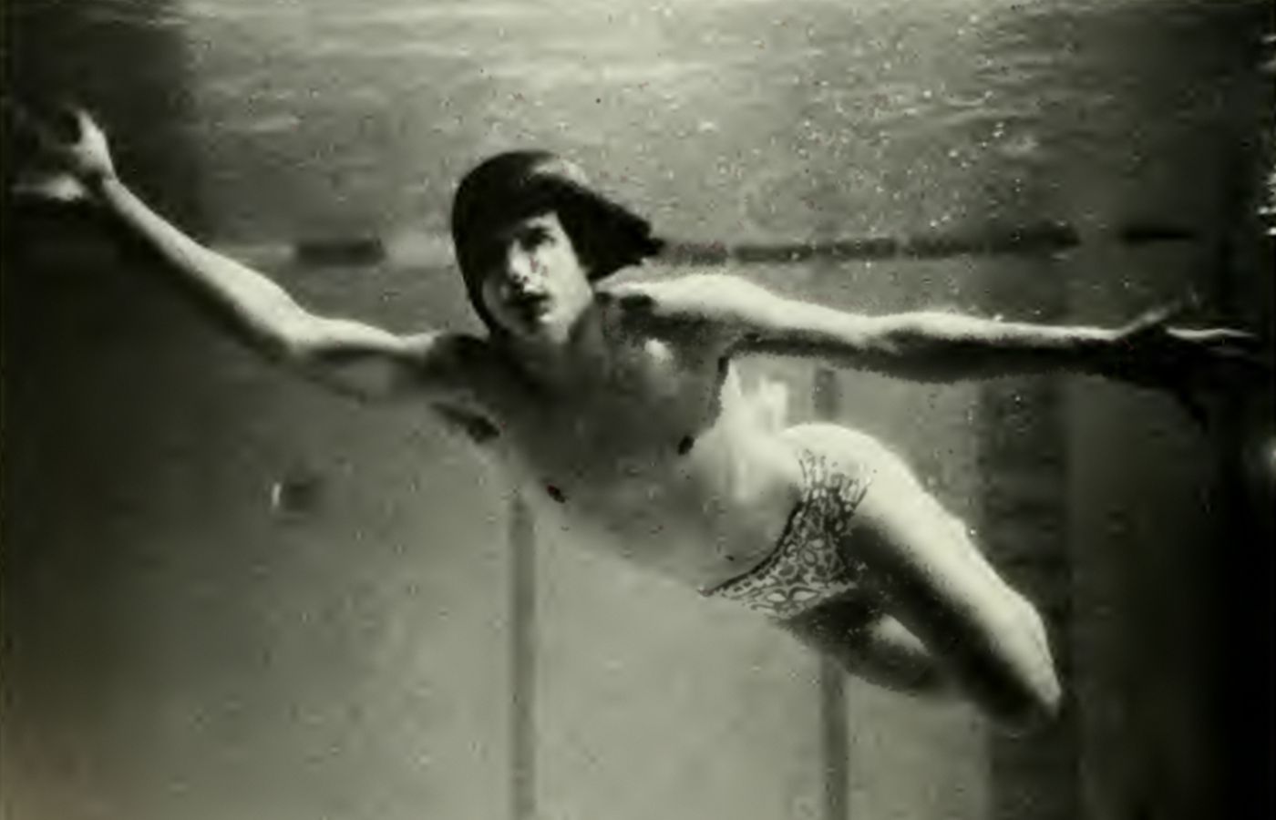 A photo taken underwater of VCU student Edwin Slipek in the 1973 yearbook