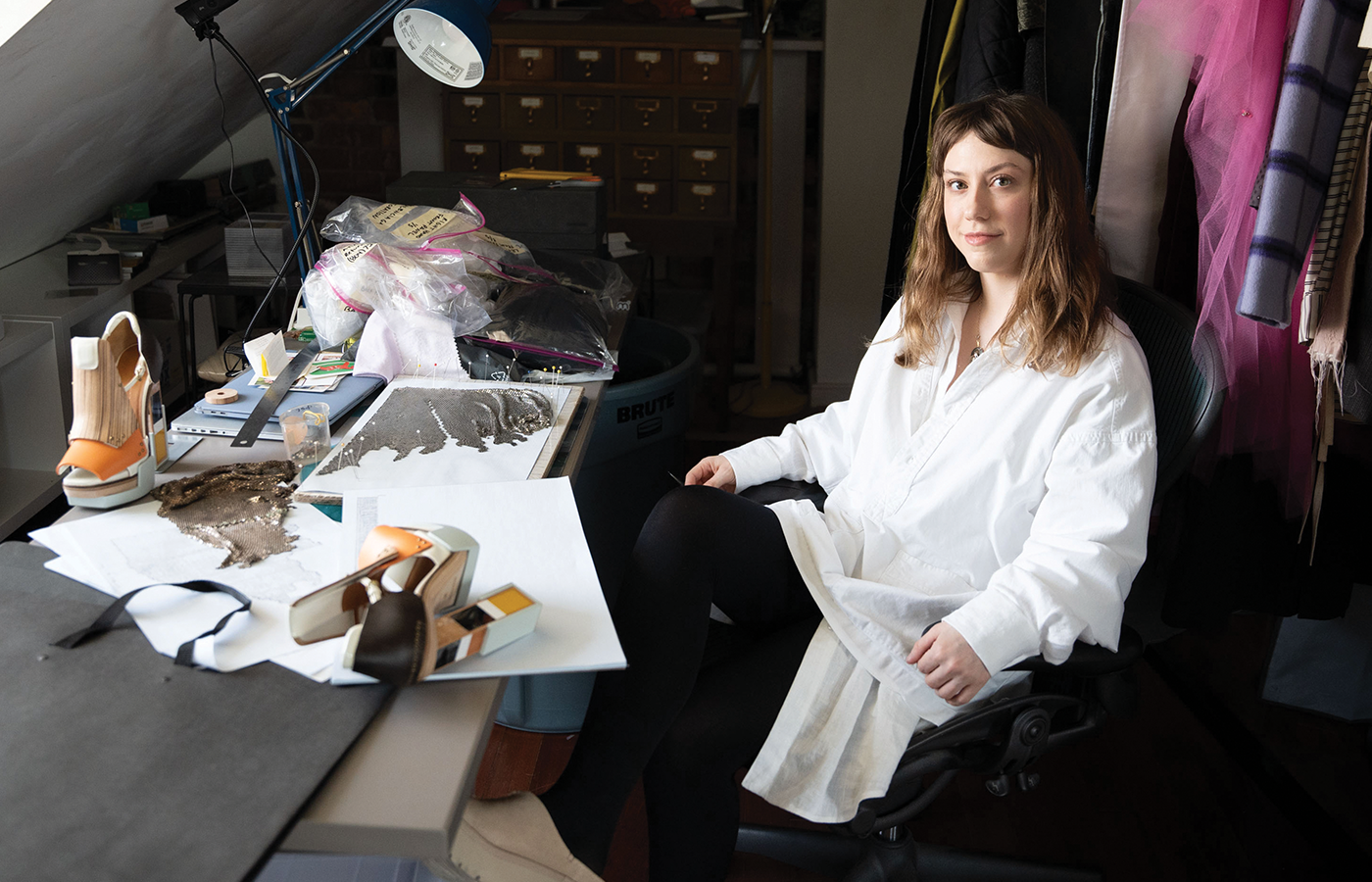 Alexandra Mitchell sits at her desk