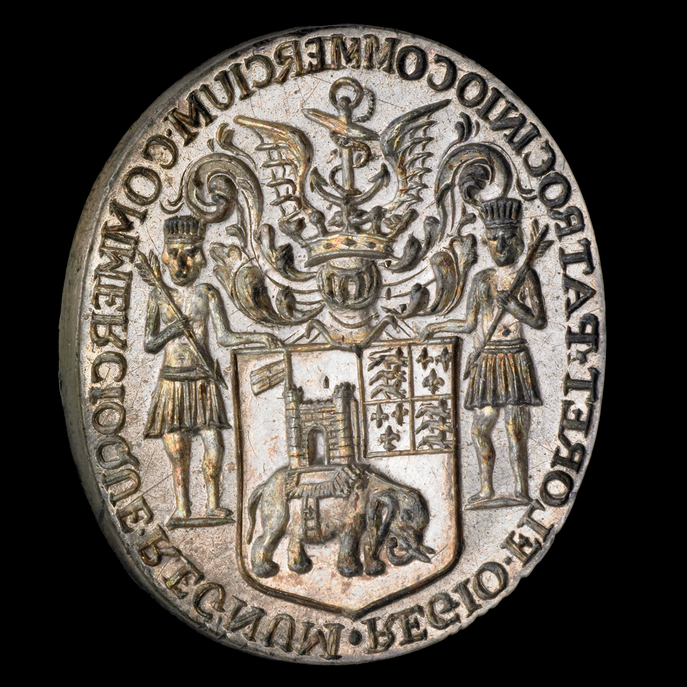 a wax seal stamp with the logo of the Royal African Company