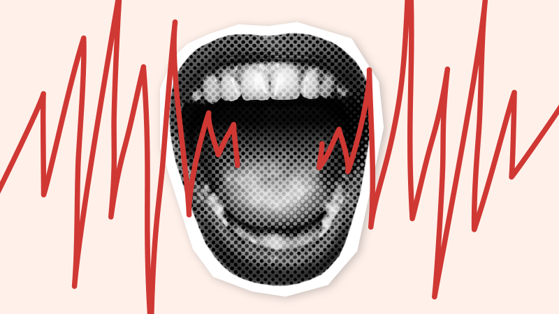 illustration of a mouth yelling