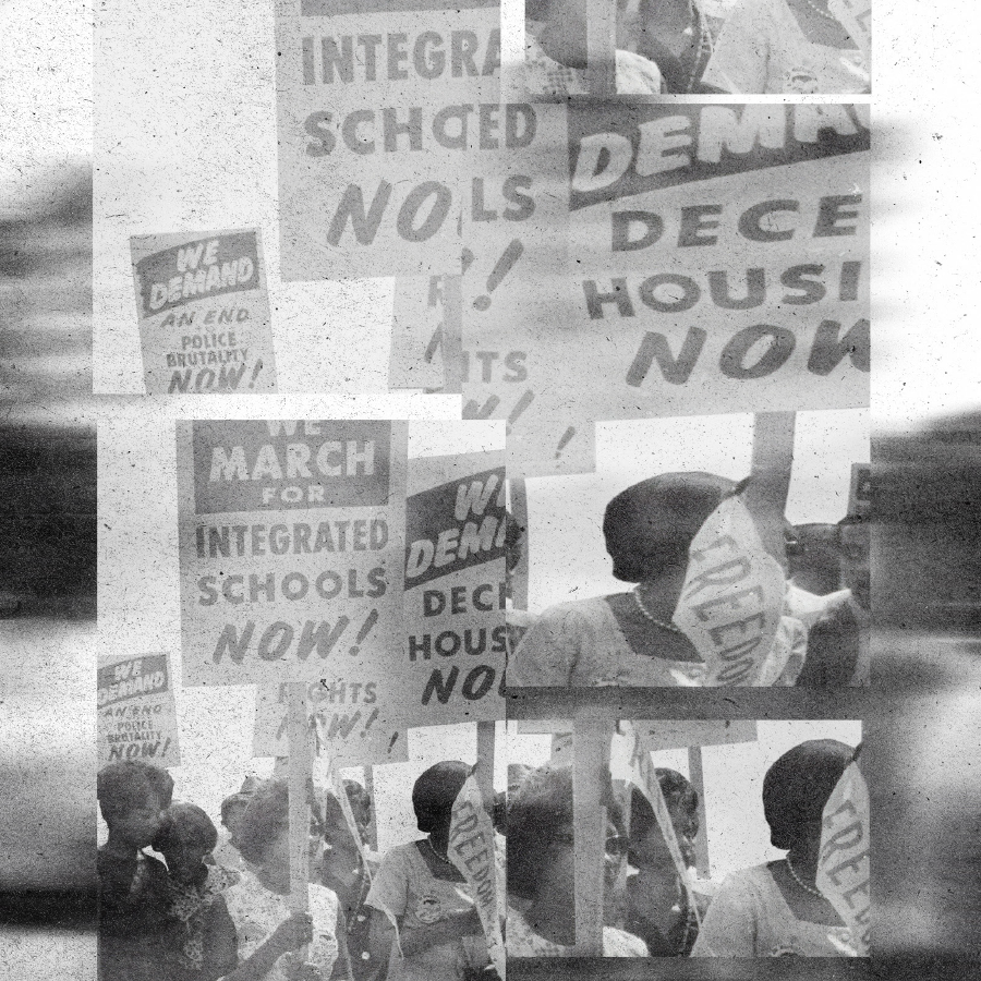 civil rights protest collage