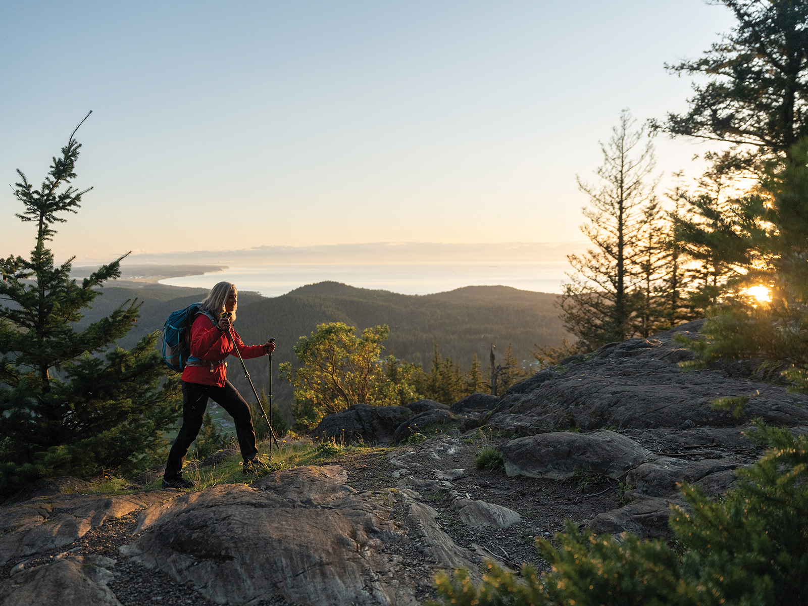 Luanne Freer hiking near her home in Anacortes, Washington