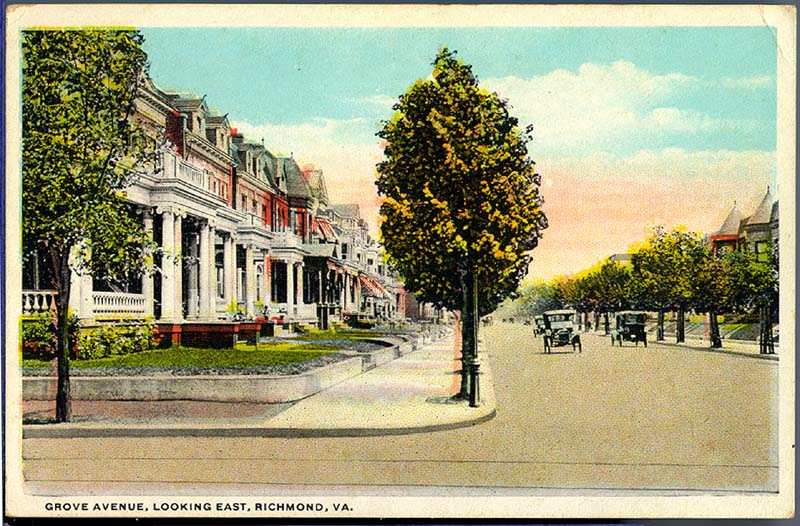 Grove Avenue looking east postcard