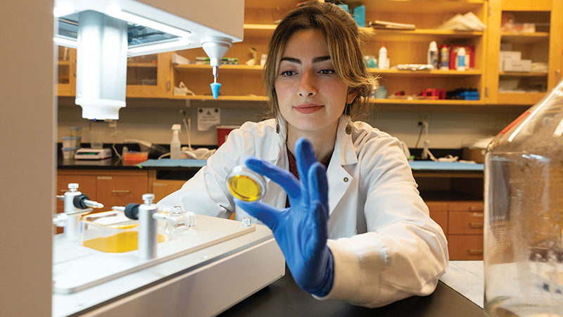 Natasha Sheybani in her UVA lab