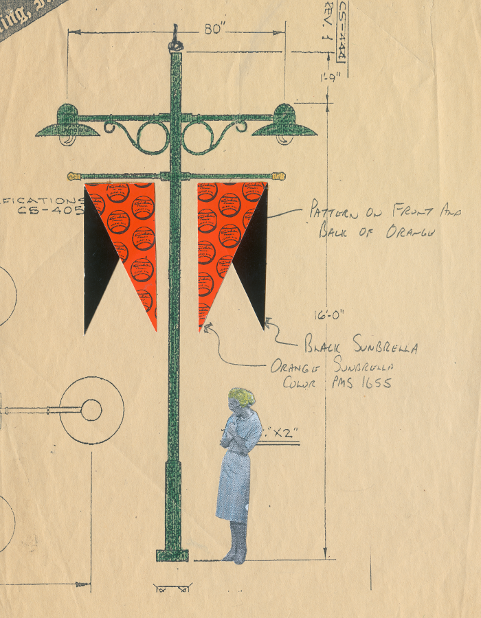 a sketch of the flags at Camden Yards