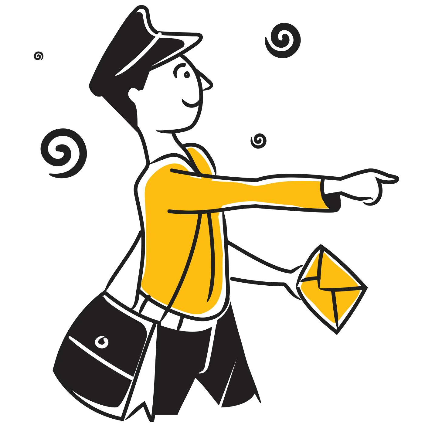 illustration of a mailman