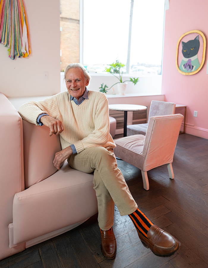 David Ashton sitting in a chair at the Quirk Hotel