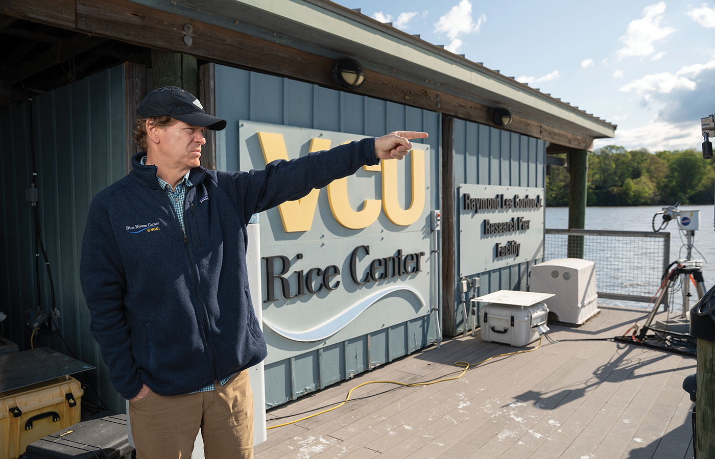 Ed Crawford on the boat dock