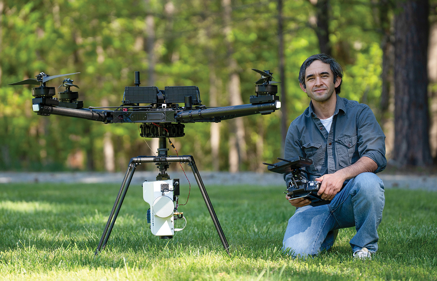 Ronaldo Lopez with a drone
