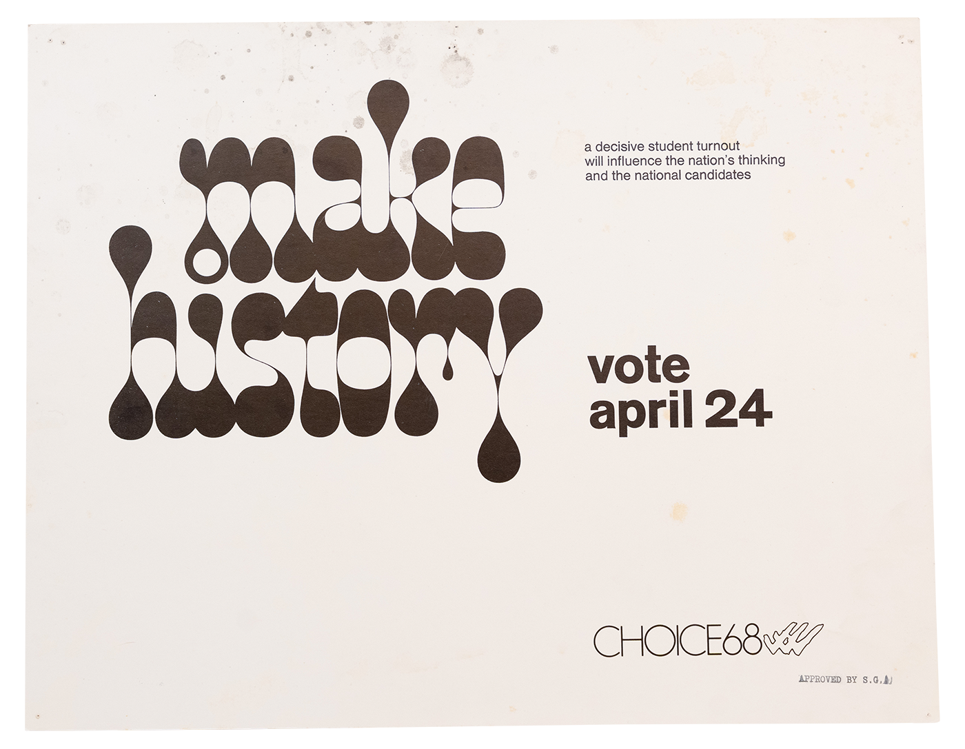 a poster promoting the Choice '68 mock presidential primary