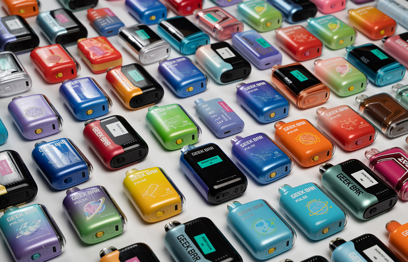 disposable vapes on a table